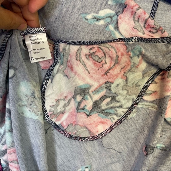 QIXING Women's Off The Shoulder Loose Tank Dress floral Swing Sundress SIZE S - Picture 9 of 10